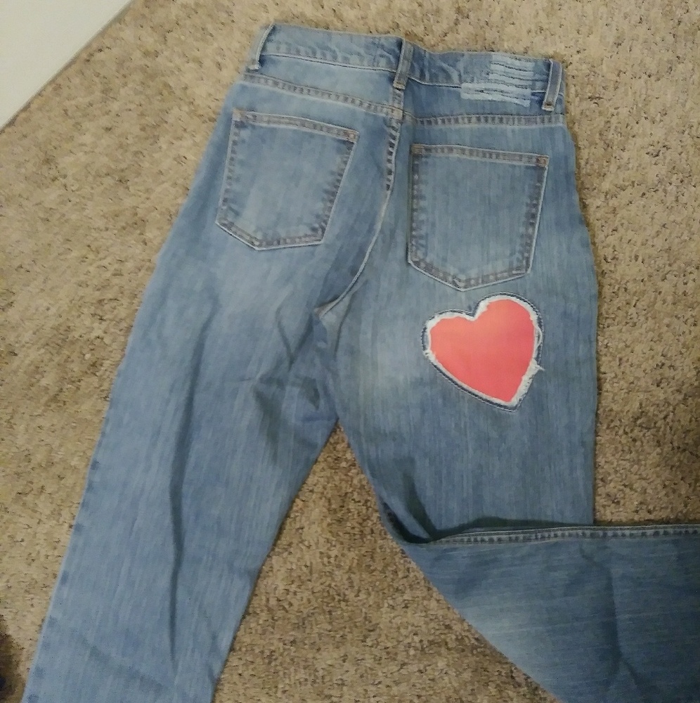 Revice valentines cropped heart jeans